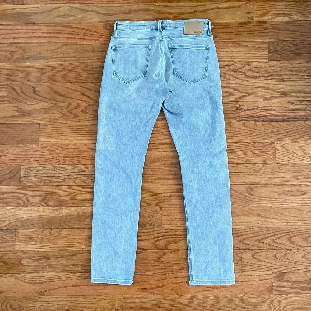 Mavi Jake Slim Jeans Mens 29x32 Light Wash Distressed Blue Denim actual 29x31